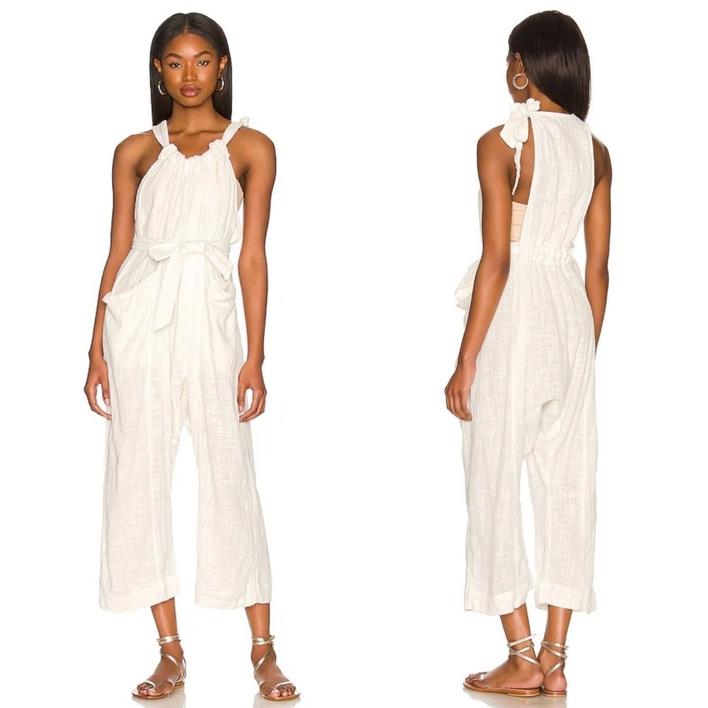 Free People Henriette One Piece in Ivory Jumpsuit Size‎ Medium